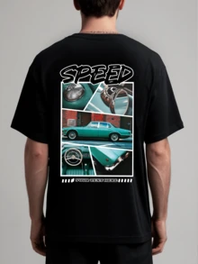 定制个性化男士 T 恤：选择您想要的图像和文字，经典黑色短袖圆领，适合团队、团体和情侣，适合男士和女士，送给家人和朋友的绝佳礼物（情侣照片/爱人/宠物/最好的朋友照片/万圣节照片）、万圣节礼物、派对、朴素时尚、简约别致、休闲定制