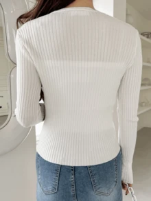 Women Lightweight Cardigans - Apricot - View 2