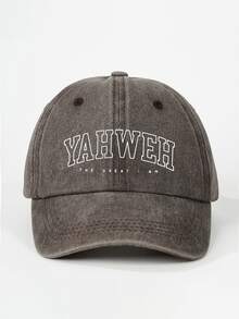 1 件字母 YAHWEH THE GREAT I AM 印花帽，男女通用，户外休闲时尚防晒可调节尺寸棒球帽、卡车司机帽、日常使用的太阳帽 - 彩色 - 查看 7