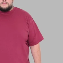 Men's Plus Size Astronaut Moon T-Shirt - 紫紅色 - 查看 3