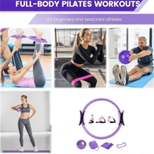 1 Set Pilates Training Equipment, Pilates Training Kit 5 Pcs, Including Pilates Ring, Pilates Resistance Bands, Yoga Stretching Assist Strap, Yoga Stretching Loop, 25cm Matte Anti-Burst Yoga Ball, Women's Home Pilates Gear, Fitness & Body Shaping - Multiple Colors - View 6