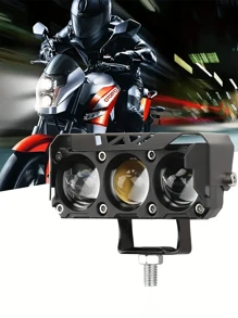 Automotive Work Light Motorcycle LED Dual-Color Mini Lens Headlight Driving Light Fog Light Motorcycle Front Headlight SUV UTV Spotlight, Car Lights, Auto Parts, Automotive Accessories