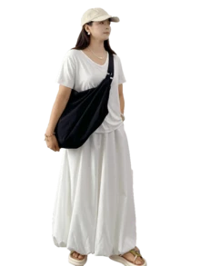 Túi đeo vai họa tiết màu trơn dung tích lớn, túi xách đeo chéo thường ngày cho nữ, túi tote bằng nylon, ba lô mua sắm đa năng có thể tái sử dụng thích hợp cho công việc, học tập, du lịch - màu đen - Xem 3