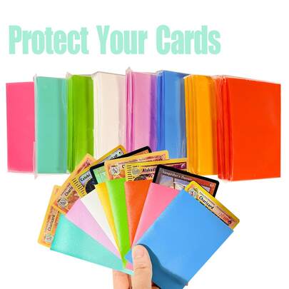 50pcs 66x91mm Matte Color Card Sleeves, High-Quality Tear-Resistant Sleeves Suitable For Various Game Cards, Idol Cards, Sports Cards, Collectible Cards, Cards, Trading Card Game, Etc. Transparent Back Design, High-Quality Matte Card Sleeves.