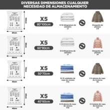 12 Piezas/ 21 pizeas  Bolsas de Almacenamiento de Vacío con Bomba Eléctrica,Bolsas de Compresión que Ahorran Espacio, (2Gran's Extra/3Grande/3Mediano/4violín),Bolsa Compresión al Vacio Ropa Viaje,Reutilizable Almacenamiento Estacional Guardar Cobija Edredone,Almohada - 21 piezas - Ver 2