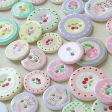 10/20 件可爱卡通樱花、动物印花彩色纽扣、时尚配饰、DIY 工艺用品，适用于服装、头饰、鞋子、手工奶油树脂装饰 - 彩色 - 查看 18