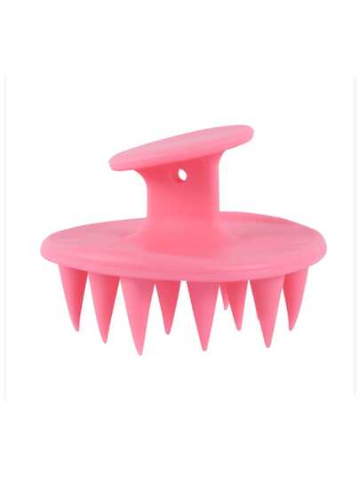 Cepillo masajeador de cuero cabelludo de silicona, con cerdas largas y firmes adecuado para cabello largo, rizado y grueso, herramienta de limpieza y exfoliación del cuero cabelludo