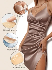 1/2 Stücke Mango-förmiger Klebebüstenhalter - Trägerloser & rückenfreier selbstklebender BH für Frauen, atmungsaktiv & unsichtbare Unterstützung für Kleider, Hochzeitskleider & Sommeroutfits