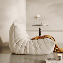 Lislark Sofa Chairs, Corner Bean Bag Chairs, Oversized Fireside Chair Comfy Lazy Floor Sofa, Single Seat Memory Foam Bean Bag For Living Room, Bedroom Apartment Office (Beige) - 米色 - 查看 7