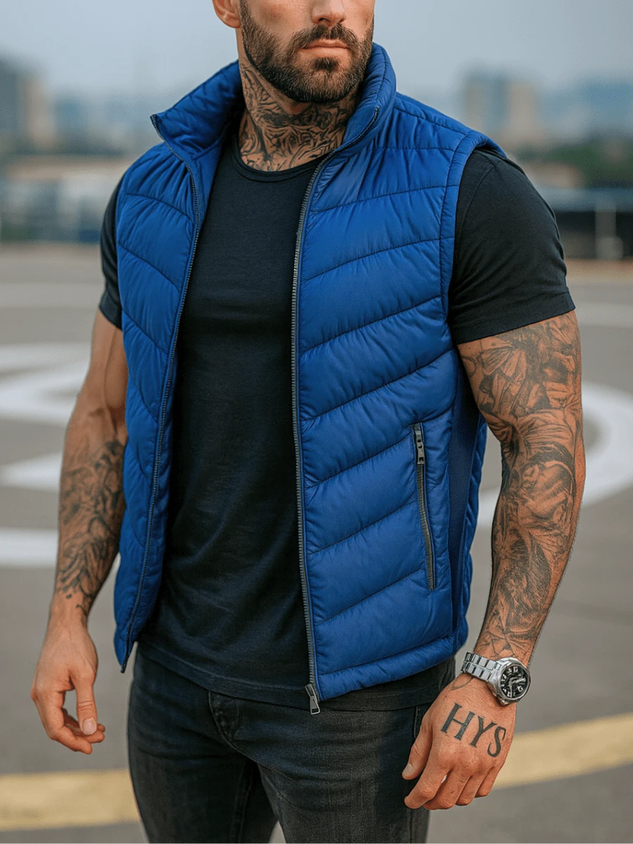 Men Vests - Royal Blue - View 1