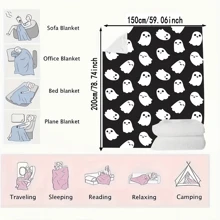 Halloween Cute Ghost Blanket Gifts For Halloween Cute Ghost Lover For Adult,Halloween Cute Ghost Fannel Fleece Throw Blanket Super Soft Throws Blanket For Bed Couch Sofa