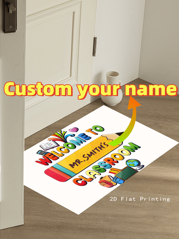 1pc Colorful Felt Entrance Doormat Decor For Back To School Classroom - Non-Slip, Washable, Fade-Resistant, Indoor/Outdoor Use, Teacher's Day Gift, Summer Doormat, Ideal Back To School Gift For Students And Teachers