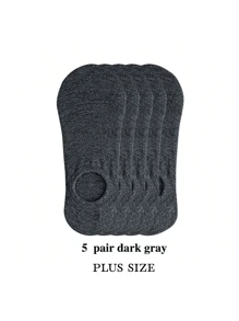 5 paires de chaussettes d'été grande taille pour hommes, chaussettes courtes pour hommes, chaussettes courtes fines, chaussettes invisibles antidérapantes en silicone, chaussettes bateau à bouche peu profonde pour hommes