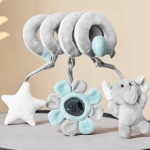 1 pièce Jouets en peluche Jouets suspendus en spirale pour berceau, siège de voiture, poussette, berceau avec musique, grelots et sifflet BB pour cadeau de filles et garçons