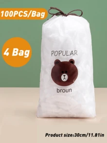 100Pcs Disposable Cling Film Covers – Elastic Stretchable, Dust-Proof, Insect-Proof, Microwave-Friendly, Multi-Purpose Preservation Film For Kitchen, Shower Head, Shoes, And More - White - View 13