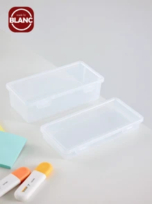 1pc Large Capacity Transparent Stationery Storage Box, Colorful Pencils, Watercolor Pens, Drawing Pens, Art Supplies Organizer. 10pcs Colorful Memo Clips, Iron Book Clips, Exam Paper Clips,Pencil Case,Pencil Pouch,School Bag