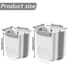 1/2 件家用厨房垃圾桶 - 可折叠壁挂式垃圾桶 - 无需弯腰 - 大尺寸桌面垃圾桶 - 悬挂式 - 易于清洁