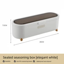 1 pieza Caja de almacenamiento de especias de cocina, estuche de condimentos de 4 rejillas de gran capacidad con tapa antipolvo y cuchara, juego de frascos de condimentos a prueba de humedad, contenedor de almacenamiento de especias, sal y azúcar, accesorios de cocina, adecuado para almacenamiento de especias de cocina, decoración de cocina - Multicolor - Ver 17