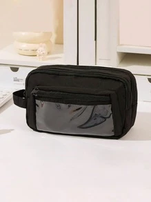 1 Peça Estojo de Lápis Transparente Minimalista de Volta às Aulas para Estudantes, Caixa de Armazenamento Classificada Multi-Camadas de Extra Grande Capacidade para Borrachas, Lápis, Réguas e Artigos de Papelaria, Estojo de Lápis Acessório Conveniente de Estudante com Suporte para Mesa, Bolsa de Armazenamento Cosmético Multifuncional para Dormitório, De Volta às Aulas, Material Escolar, Nécessaire Escolar, Mochila Escolar