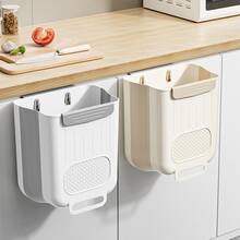 1/2 件家用厨房垃圾桶 - 可折叠壁挂式垃圾桶 - 无需弯腰 - 大尺寸桌面垃圾桶 - 悬挂式 - 易于清洁