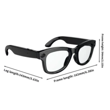 REEDTOCK AI Smart Glasses With 8MP Camera, HD 1080P Video Recording, Real-Time Translation, Open Ear Audio ,Noise Reduction, Wireless Call, Wifi, Magnetic Charging -For Mobile Phones, Cycling, Driving, Travel, Office Translation - Best Gift For Festivals, Smart Glasses For Phone, Travel Translation(Transparent Lenses) - Transparent Lenses - View 3
