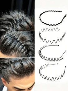 1 Pc Men's Casual Sports Metal Headband, Simple Design For Daily Use, Headbands Men, Men Accessories, Wave Headband, Accessories For Man, Baseball Accessories