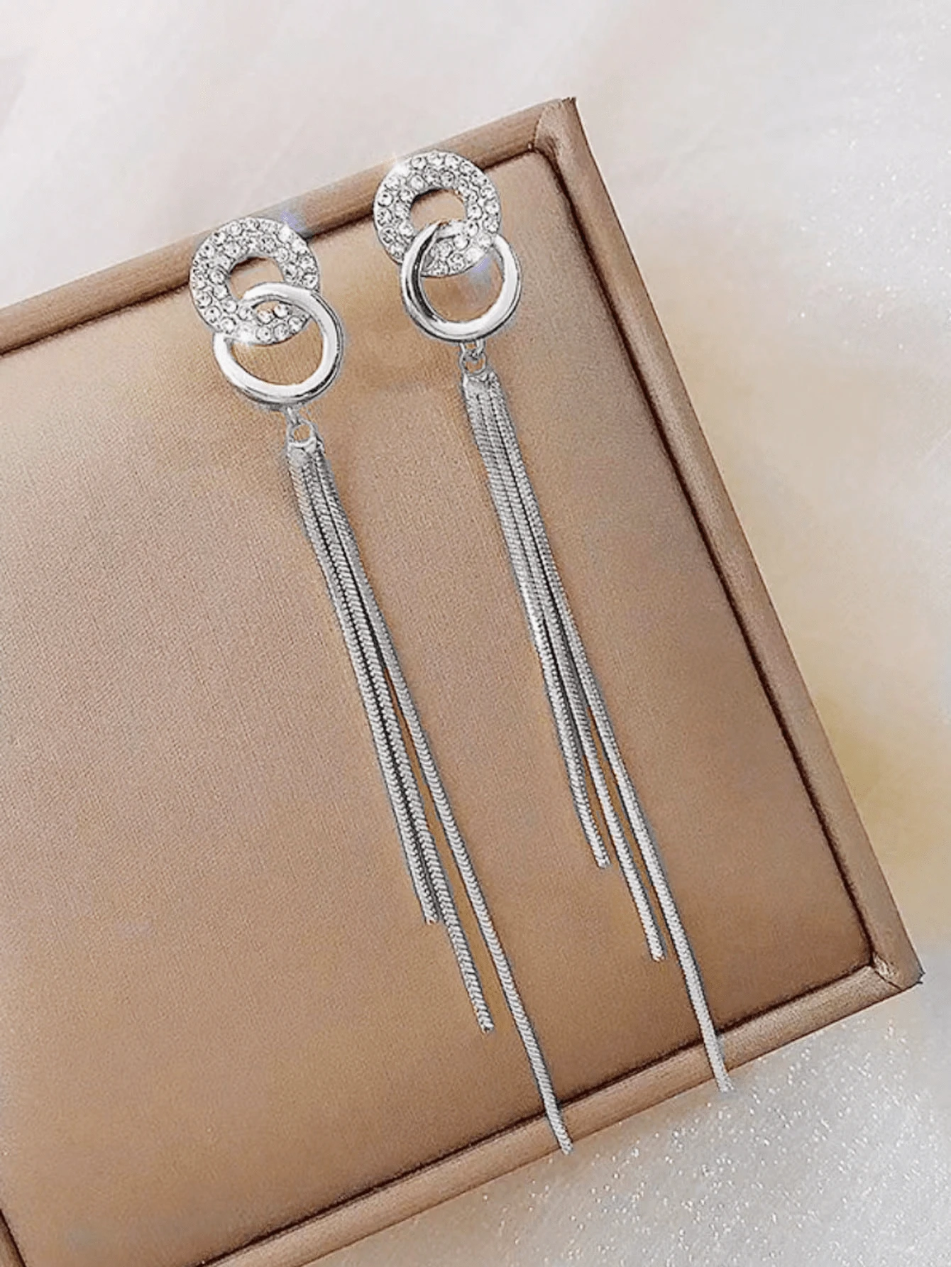 Hoa tai tua rua dài thanh lịch, Hoa tai thời trang cá nhân hóa, Trang sức phong cách Châu Âu và Mỹ - Bạc - Xem 1