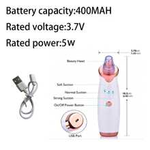Blackhead Remover Pore Vacuum - USB Rechargeable Facial Pore Cleaner Kit For Adult Extractor Tool Multifunctional Cleaning Instructment Facial Beauty Container Massager