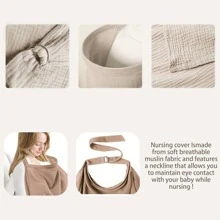 1 件女士哺乳巾，100% 机织面料哺乳围巾，印花设计，透气遮光，适合婴儿车、汽车座椅和哺乳，新妈妈，14 岁以上