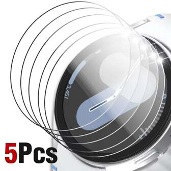 5pcs Screen Protector Compatible With Samsung Galaxy Watch 8/ 8 Classic Film 47mm 44mm 40mm Men/Women,Tempered Glass Easy To Install Protective Film HD Screen Curved Full Coverage Protective Film Compatible With Samsung Galaxy Watch 8/8 Classic Smartwatch Accessories