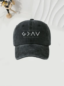 1pc English Text Printed Baseball Cap, Washable Adjustable Hat, Fashionable Breathable Versatile Outdoor Sun Visor, Great Gift For Holiday