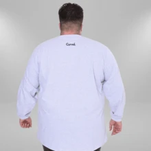 Brooklyn New York Men's Plus Size Long Sleeve T-Shirt 100% Cotton - 灰色 - 查看 2