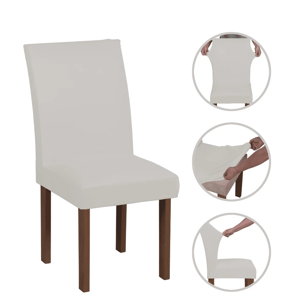 Capa de Cadeira de Jantar – Malha Helanca Premium Ajustável com Elasticidade (1 Unidade) Diversas Cores