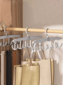 1pc Rotating Multi-Function Clothes Hanger With Multiple Hooks, Suitable For Ties And Scarves, Bedroom Closet Space Organizer, Storage Box, Women's White T-Shirts, Women's Black Pants, Women's Winter Outfits, Dresses, Women's Elegant Apparel