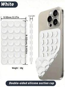 1 poignée adhésive double face en silicone pour téléphone, support à ventouse, poignée mains libres pour selfies et vidéos, support mural, support voiture, pour la maison, le bureau, la salle de bain, la cuisine, facile à nettoyer, sans traces, doux au toucher, accessoire réutilisable