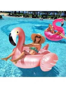 1 pezzo Fenicottero gonfiabile a forma di galleggiante per piscina, grande galleggiante gonfiabile per piscina, sedia a sdraio per acqua, accessori per intrattenimento in piscina, adatto per feste in piscina e sulla spiaggia, decorazione per feste estive in spiaggia, raduni in piscina, forniture per piscine, anelli da nuoto, divertimento e relax per adulti in vacanza, adatto per piscine estive, feste in spiaggia e forniture per feste hawaiane
