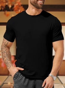 Personliga herr-T-shirts: Ladda upp dina egna foton (pojkvän-/flickvänsfoton, husdjursfoton, gruppfoton) för att designa dina personliga tryckta T-shirts. Lämplig för par, upptåg, överraskningspresenter, teambuilding-kläder för företag, festdräkter, pojkvänner, familj, vänner, födelsedagspresenter, julklappar, alla hjärtans dag, födelsedagar, årsdagar och anpassade presenter. - Svart - Visa 5