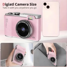 Cámara digital 1080P, cámara con zoom digital 16X para Vlogging, cámara de fotografía recargable con pantalla LCD de 2.4", compatible con tarjeta SD de 32G, para fotografía, grabación de video y webcam, regalo ideal para Acción de Gracias, Navidad, Año Nuevo