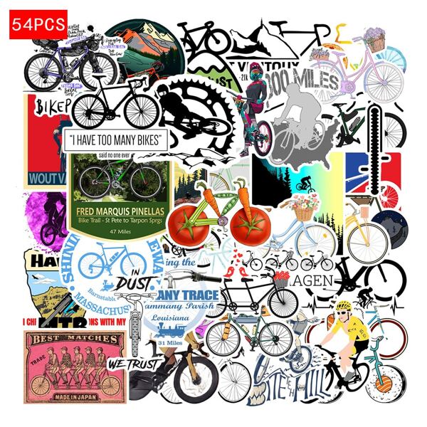 50PCS Bicycle Graffiti Stickers, Mountain Bike Off-Road Stickers, Cute Aesthetic Graffiti Vinyl Waterproof Stickers, Suitable For Decorating Water Bottles, Laptops, Mobile Phones, Skateboards, Guitars, Luggage, Scrapbooks, Helmets, Bicycles, Motorcycles, Cars, Adult And Children's Accessories, DIY Cut Gift Scarf Stickers, Motorcycle Stickers, Stickers>Children, Children's Bicycle Helmets, Bicycles, Stickers