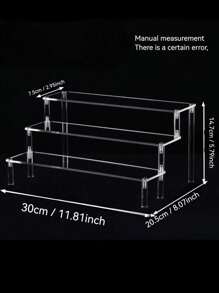1 件亚克力梯形展示架，3 层梯形展示架，家居收纳展示架珠宝化妆品展示架，多层收纳透明展示架蛋糕架香水架