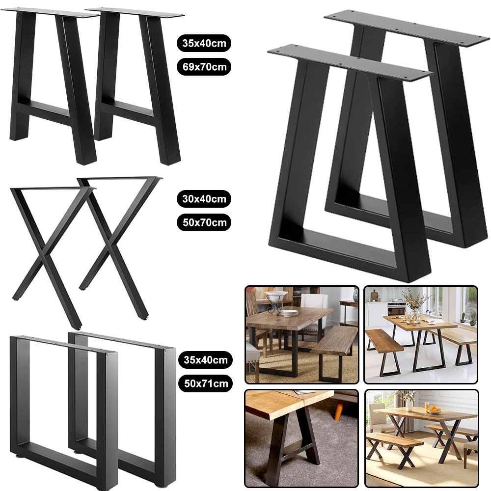 Lislark 2PCS Industrial Metal Table Legs Dining Bench Coffee Desk Furniture Stand Frame