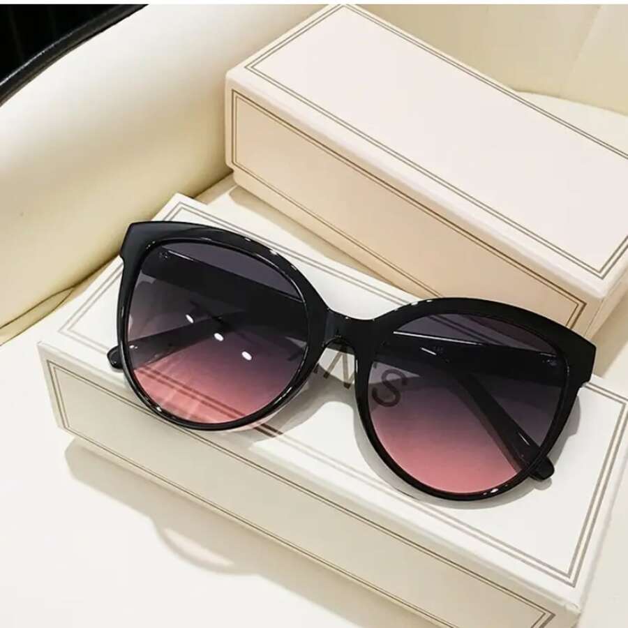 1 副时尚超大猫眼复古 T 台街头风格时尚眼镜猫眼形墨镜