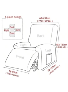 4 stuks/set waterafstotende fauteuilhoes polar fleece split relaxfauteuil bankhoezen 1-zits effen kleur enkele bankhoezen alle seizoenen relax lounger bankhoes