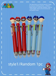 Super Mario 1/2/3/6/12 pezzi Penna a sfera a 8 colori a forma di Mario, penna per quaderni Super Mario a 8 colori, piccolo regalo, il miglior regalo per le vacanze per buoni amici, perfetta decorazione per feste, decorazione per la casa, decorazione perfetta per la stanza, regalo di Natale, San Valentino, regalo di compleanno, regali ideali per gli amici per le celebrazioni di compleanno
