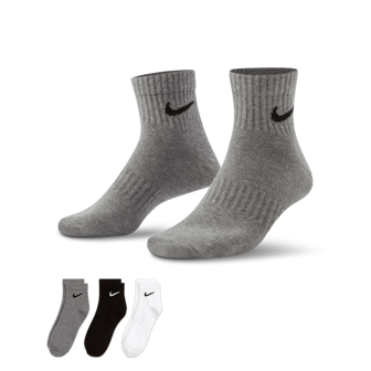  Nike Outdoor Leisure Sports Breathable Socks Unisex Black, White And Gray 3 Pairs SX7677-964