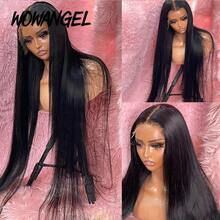 WOWANGEL Straight Human Hair 13x6 HD Lace Frontal Wigs Glueless Invisible Real HD Swiss Lace Front Wig Pre Plucked For Women 14-28 Inch True HD Lace Melt Into Skin Lace Front Wigs With Natural Hairline - Natural Black - View 5