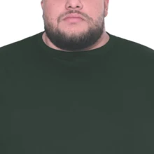 Brooklyn New York Men's Plus Size Long Sleeve T-Shirt 100% Cotton - 軍綠色 - 查看 3