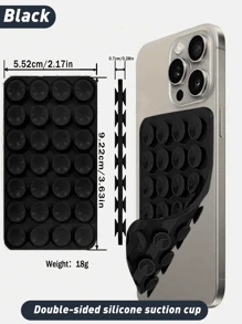 1 poignée adhésive double face en silicone pour téléphone, support à ventouse, poignée mains libres pour selfies et vidéos, support mural, support voiture, pour la maison, le bureau, la salle de bain, la cuisine, facile à nettoyer, sans traces, doux au toucher, accessoire réutilisable