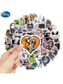 Disney 50张《圣诞夜惊魂》官方授权杰克和莎莉图案贴纸，可用于笔记本电脑、滑板、手机、滑板头盔、相框、水杯、吉他等，是生日礼物、DIY装饰品、母亲节礼物、送给父母的礼物、朋友派对生日礼物、时尚饰品等。 - GY-2023N11 - 查看 3