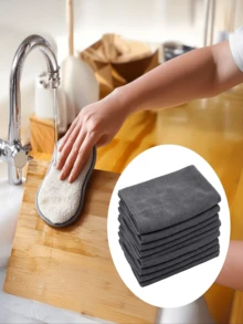 Conjunto de 6 Peças de Pano de Limpeza e Esponja - 3 Toalhas Absorventes + 3 Esponjas de Limpeza Dupla Face - Reutilizável para Cozinha, Carro, Banheiro, Louças - Almofada de Limpeza Sem Arranhões